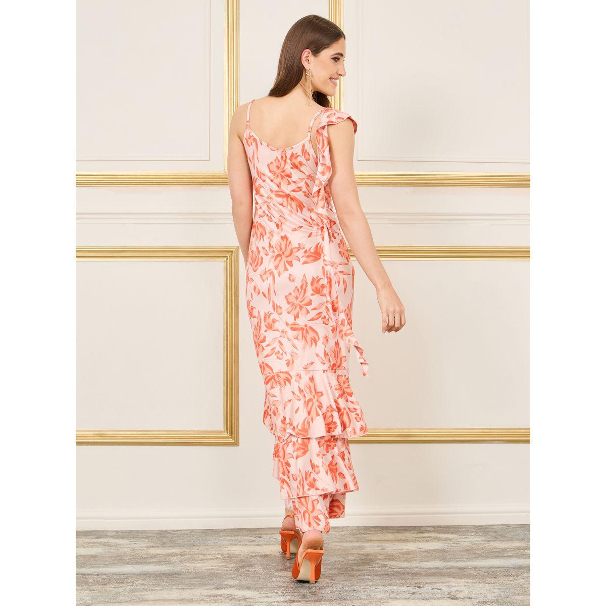 فستان طويل بطبعة زهور وكشكش-women-clothing-dresses-image-4