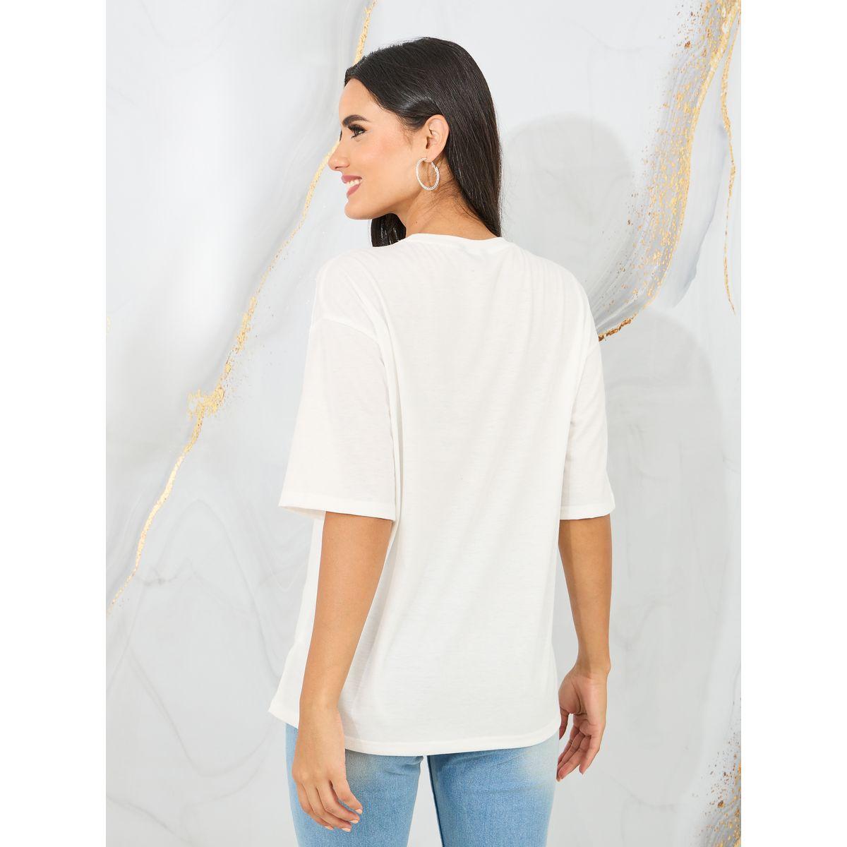 Styli Oversized Embellished Slogan Print Drop Shoulder T-Shirt-women-clothing-tshirts-image-4