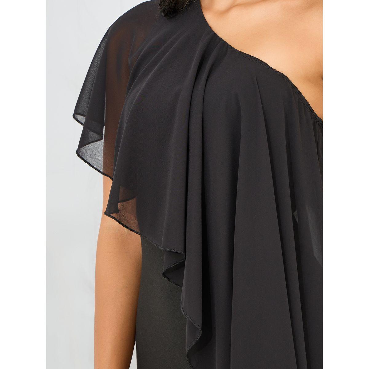 فستان ضيق طويل بكتف واحد وكشكش-women-clothing-dresses-image-3