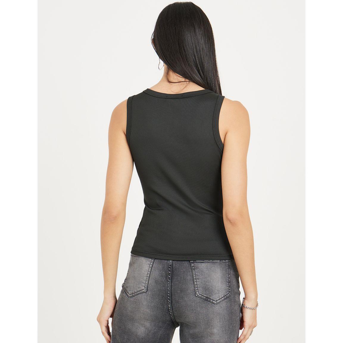 Styli Ribbed Eyelet Detail Fitted Tank-women-clothing-tshirts-image-5
