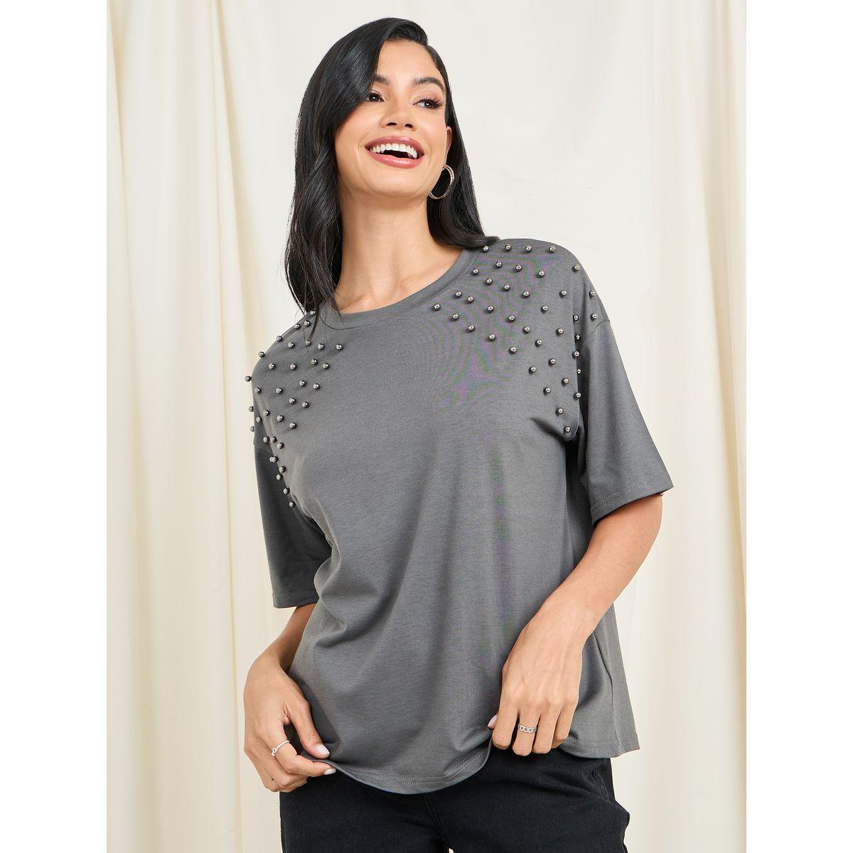 Styli Oversized Studded Embellished Round Neck T-shirt-women-clothing-tshirts-image-1