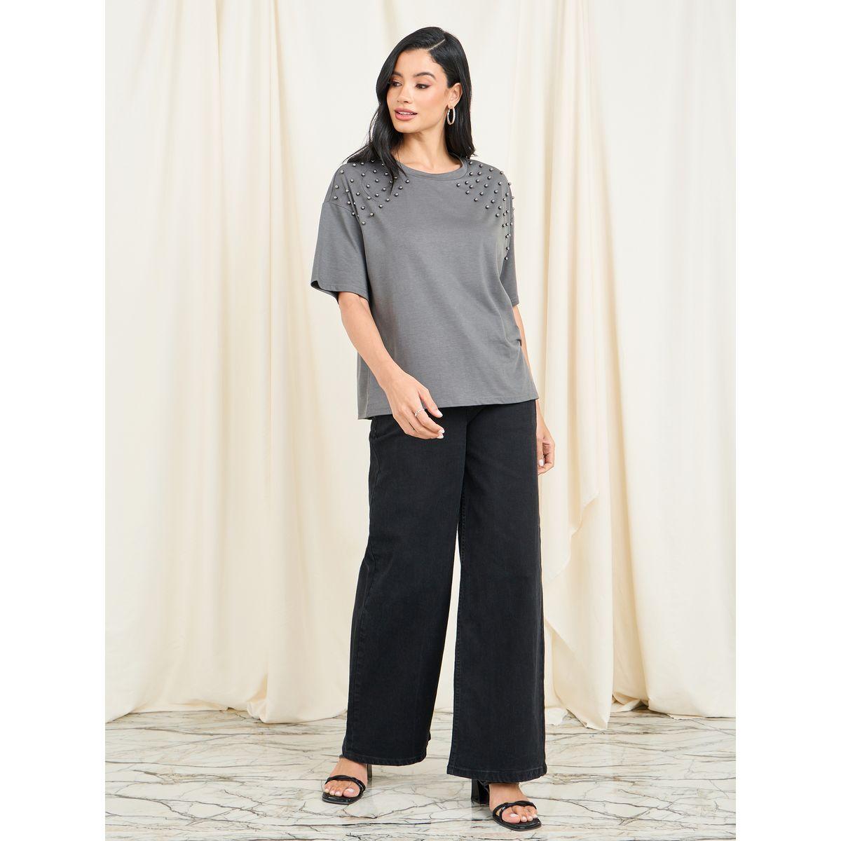 Styli Oversized Studded Embellished Round Neck T-shirt-women-clothing-tshirts-image-2
