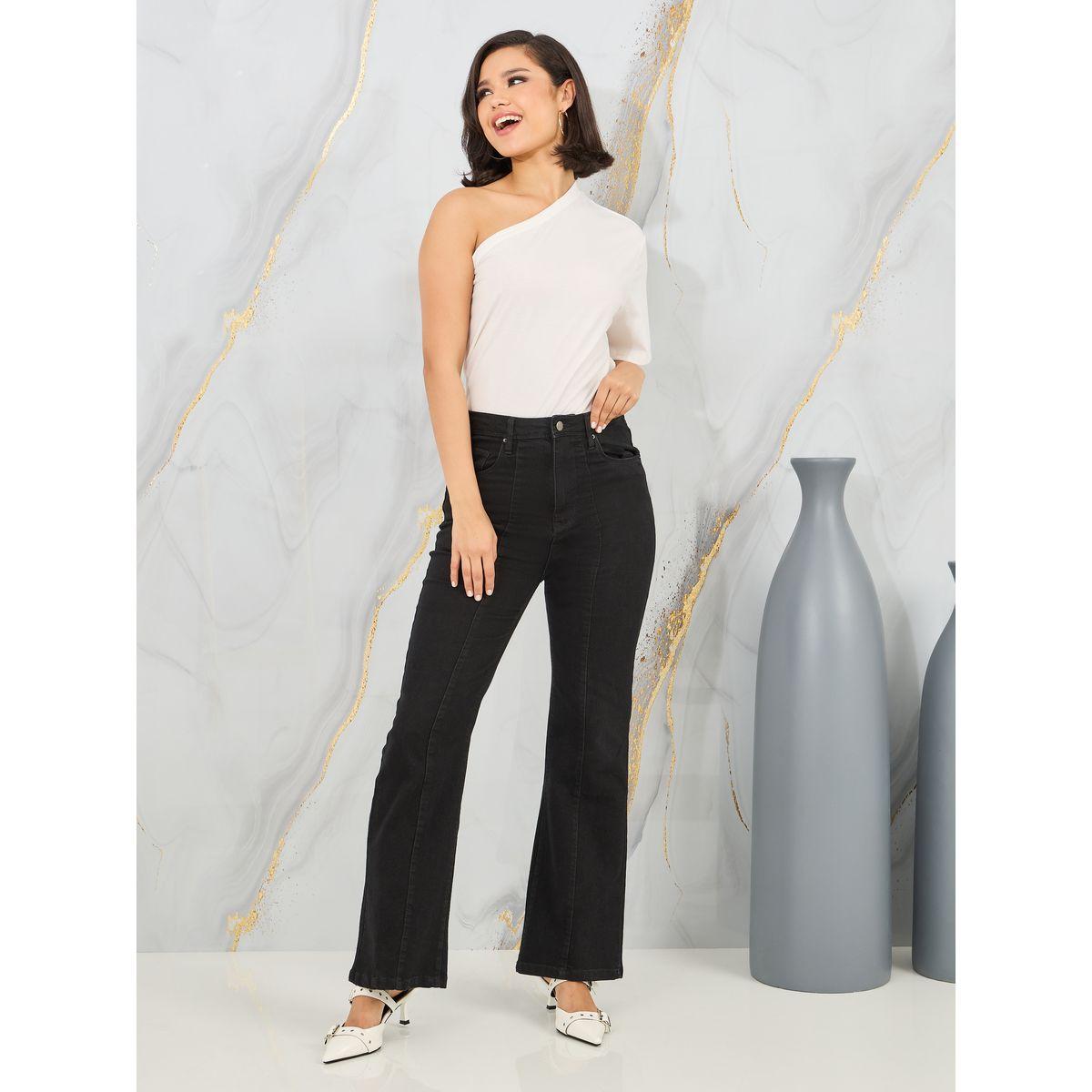 Styli Regular Fit One Shoulder T-Shirt with Short Sleeves-women-clothing-tshirts-image-3