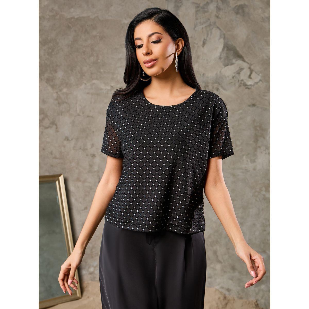 Styli Embellished Drop Shoulder Boxy Fit T-shirt-women-clothing-tshirts-image-3