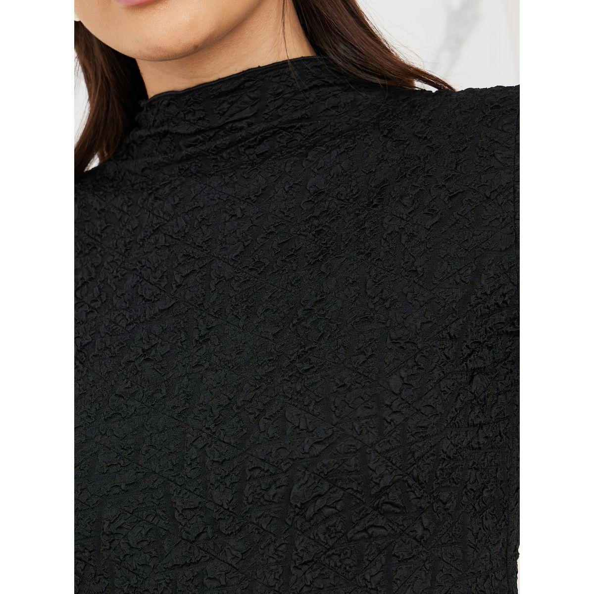 Styli Textured High Neck T-Shirt-women-clothing-tshirts-image-4