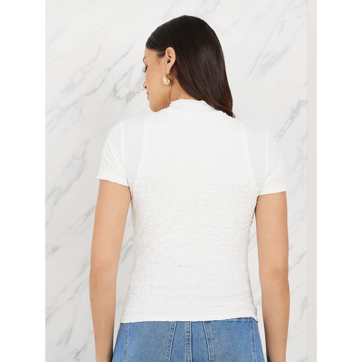 Styli Textured High Neck T-Shirt-women-clothing-tshirts-image-5