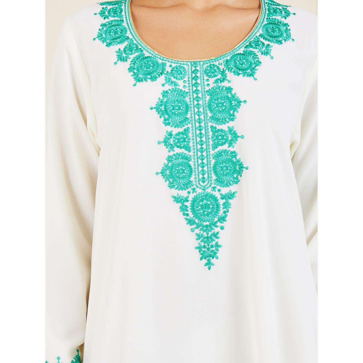Styli Contrast Embroidered A-Line Jalabiya-women-arabicclothing-jalabiyas-image-3