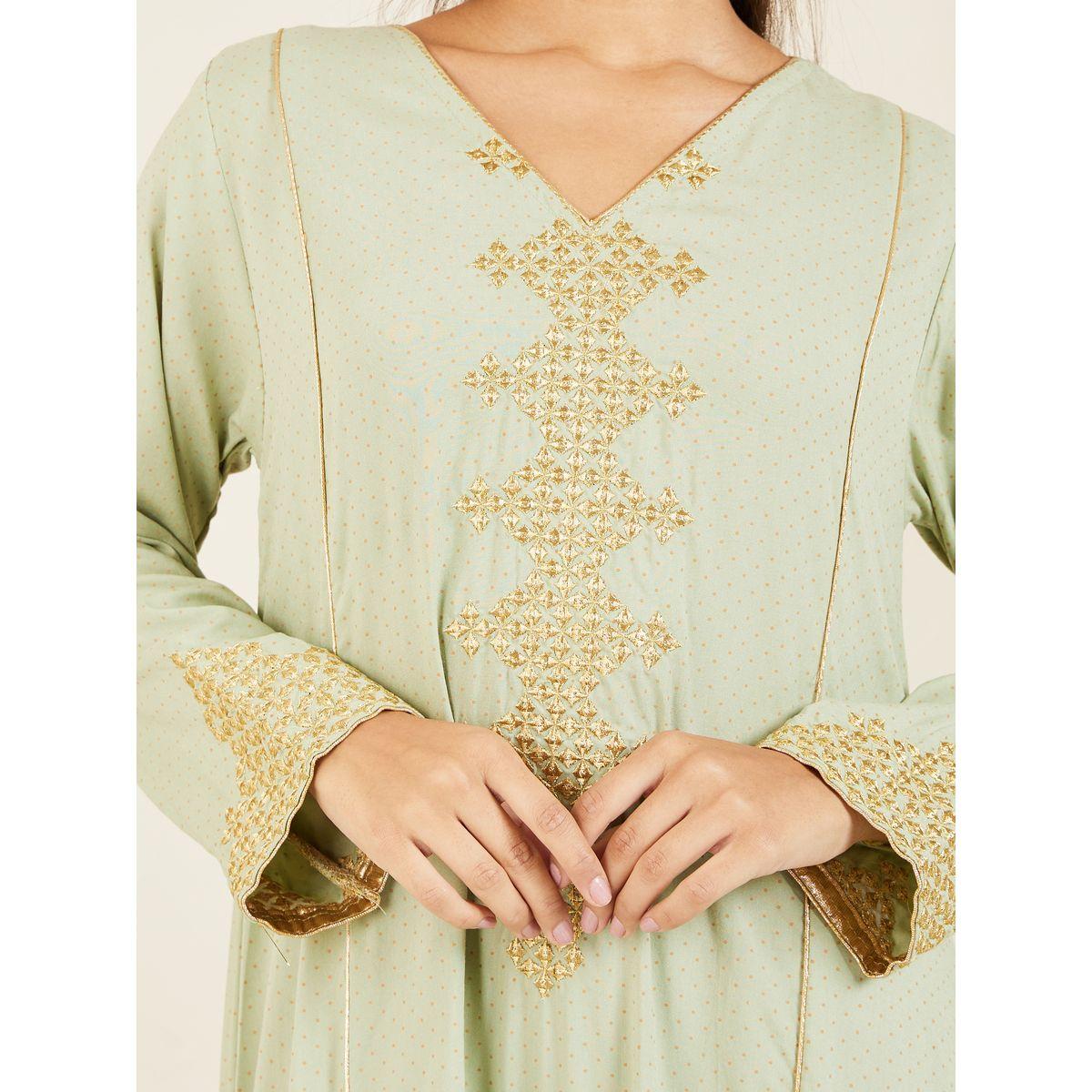 Styli Embroidered Spot Print Jalabiya-women-arabicclothing-jalabiyas-image-3