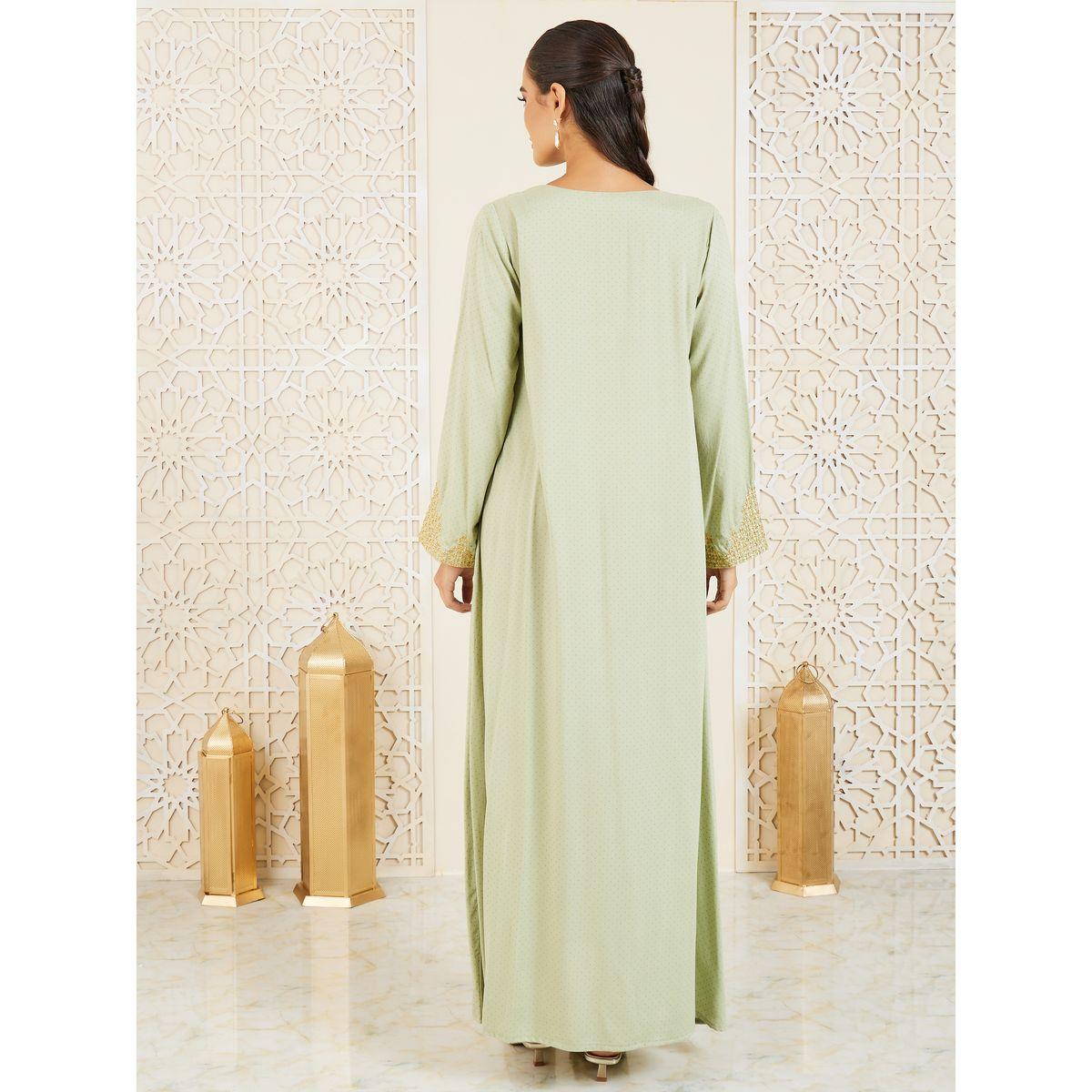 Styli Embroidered Spot Print Jalabiya-women-arabicclothing-jalabiyas-image-4