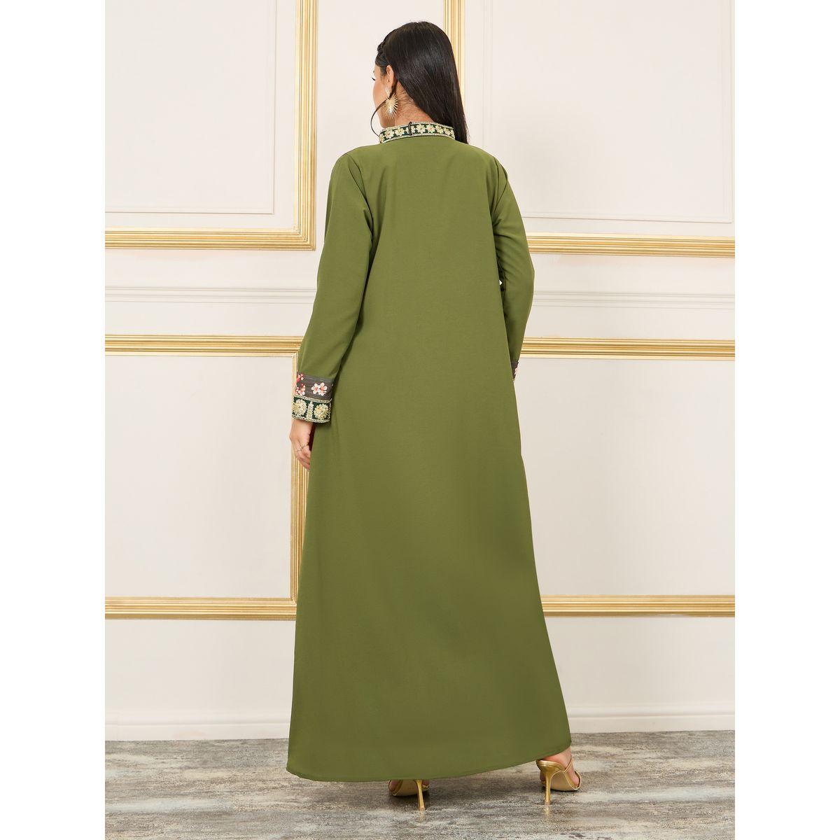 Styli Embroidered Collared Neck Side Printed Jalabiya-women-arabicclothing-jalabiyas-image-4
