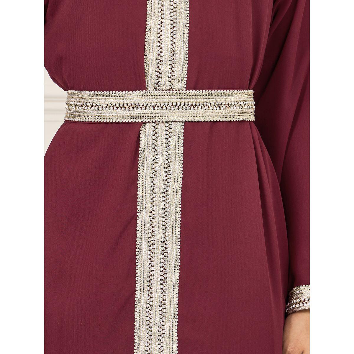 Styli Embroidered Lace Rhinestone Detail Kaftan-women-arabicclothing-kaftan-image-3