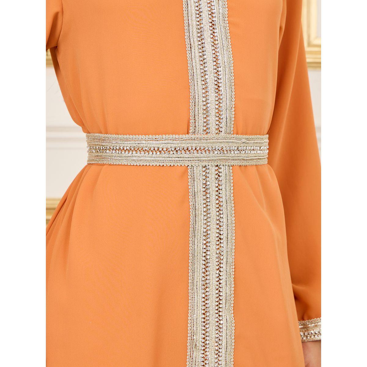 Styli Embroidered Lace Rhinestone Detail Kaftan-women-arabicclothing-kaftan-image-3