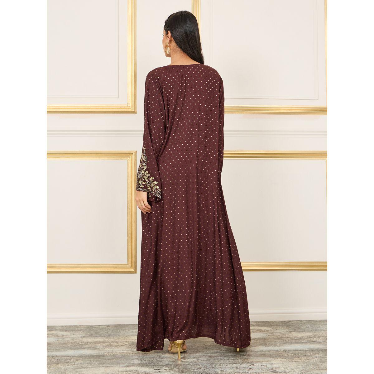 Styli Handwork Embroidered Spot AOP Jalabiya-women-arabicclothing-jalabiyas-image-4