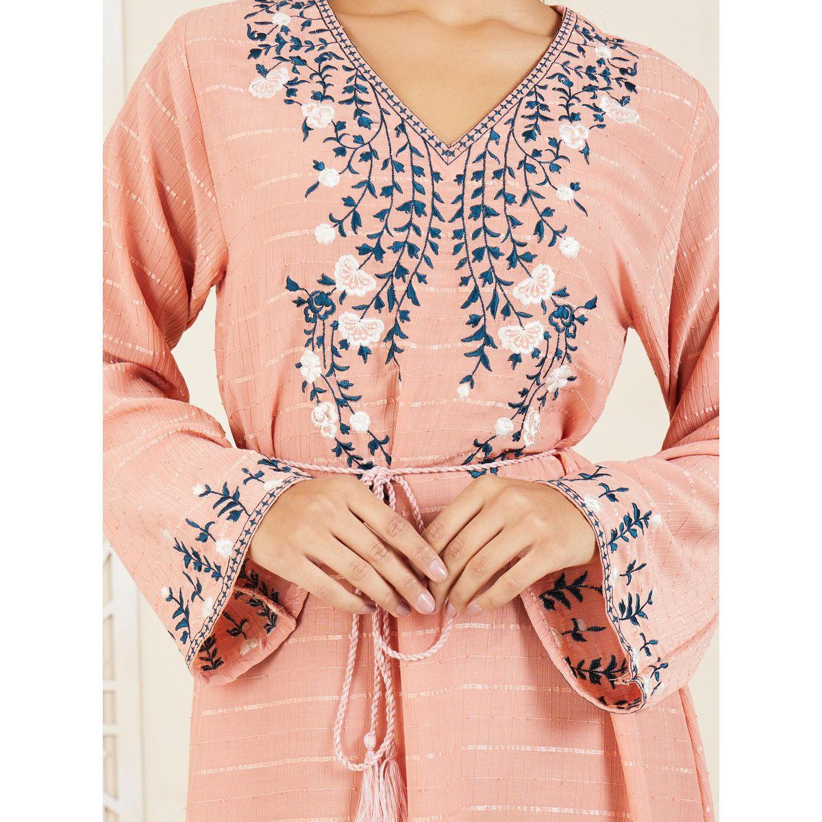 جلابية بتفاصيل مُطرّزة مع اربطة-women-arabicclothing-jalabiyas-image-3
