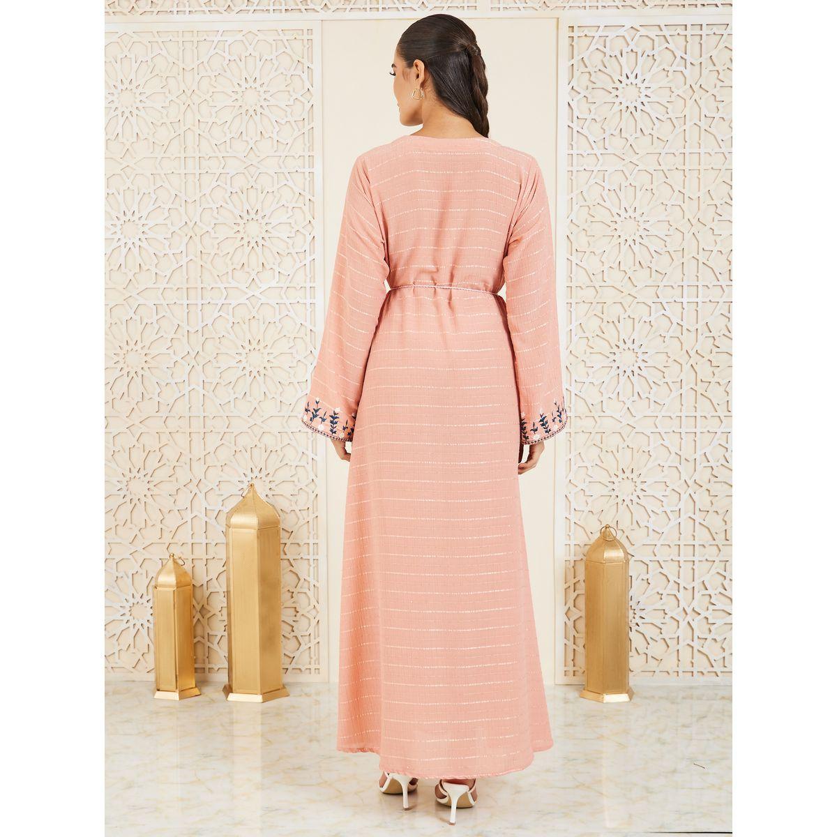 جلابية بتفاصيل مُطرّزة مع اربطة-women-arabicclothing-jalabiyas-image-4