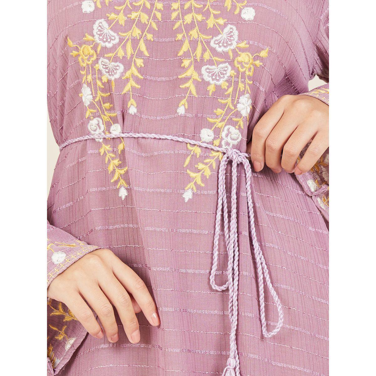 جلابية بتفاصيل مُطرّزة مع اربطة-women-arabicclothing-jalabiyas-image-3