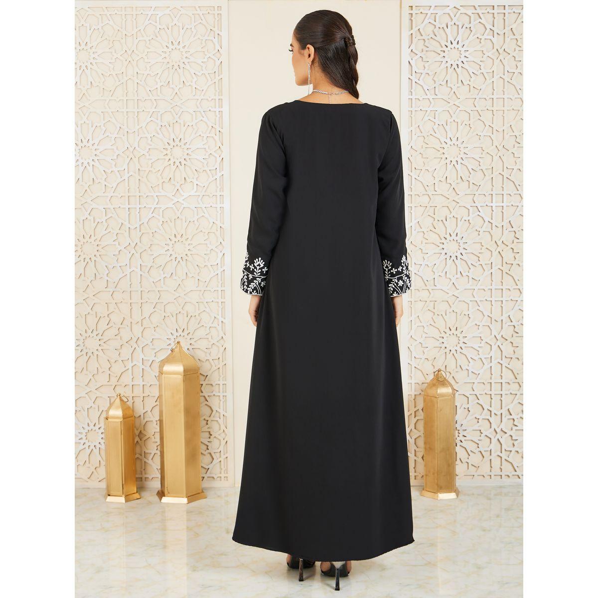 Styli Embroidered Panel A-Line Jalabiya-women-arabicclothing-jalabiyas-image-4