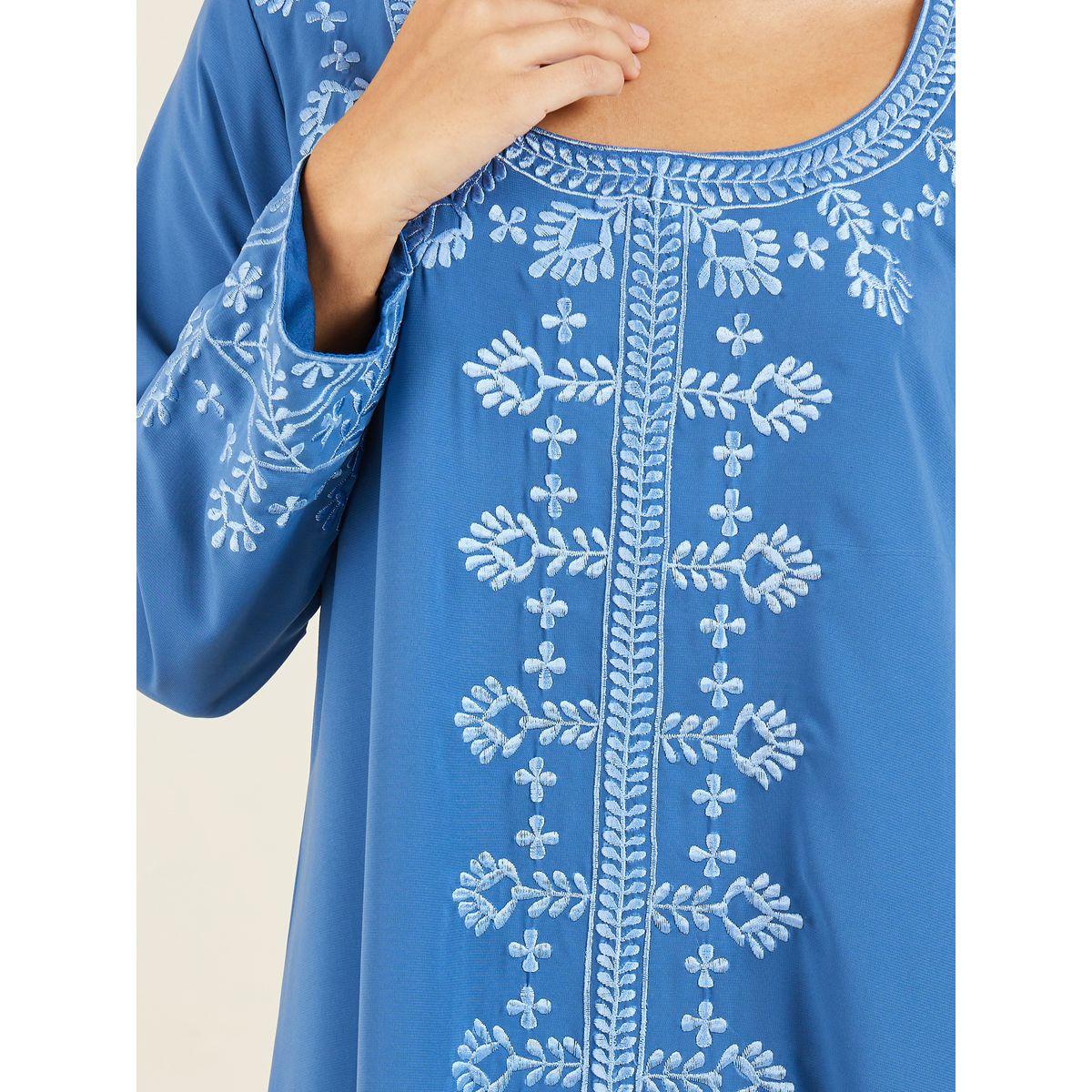 Styli Embroidered Panel A-Line Jalabiya-women-arabicclothing-jalabiyas-image-2
