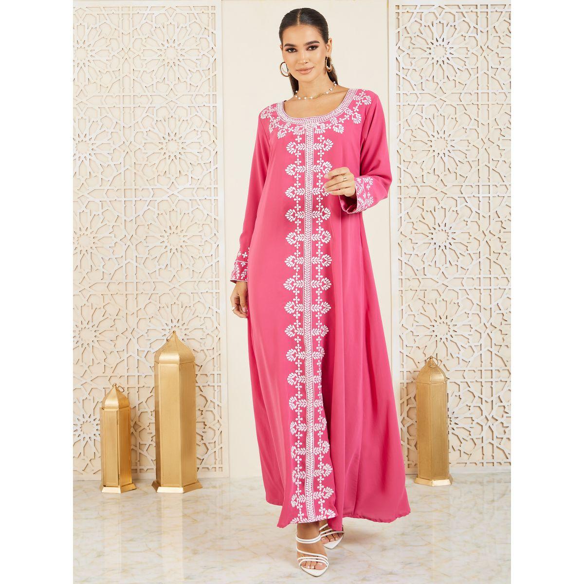 Styli Embroidered Panel Detail Jalabiya-women-arabicclothing-jalabiyas-image-1