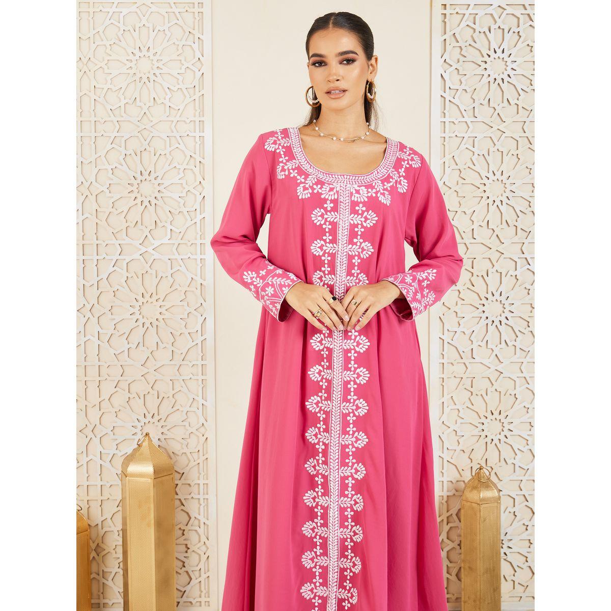 Styli Embroidered Panel Detail Jalabiya-women-arabicclothing-jalabiyas-image-2