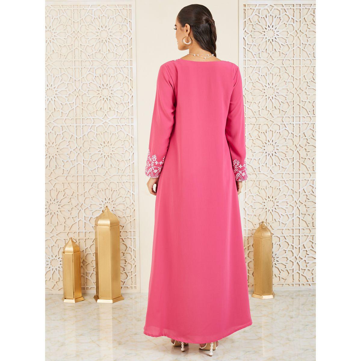 Styli Embroidered Panel Detail Jalabiya-women-arabicclothing-jalabiyas-image-4