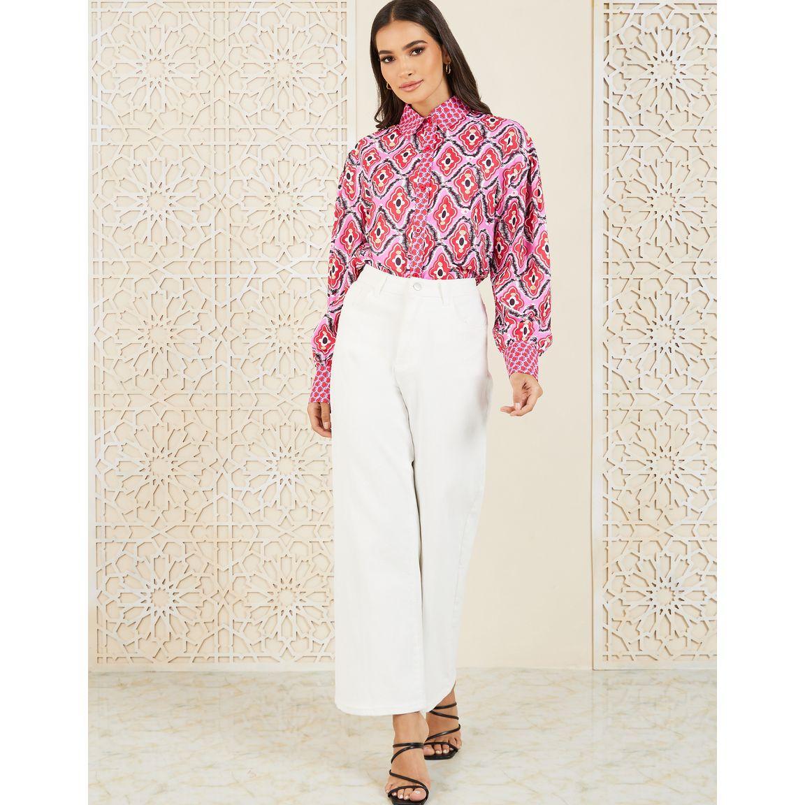 بلوزة بطبعة هندسية واكمام طويلة-women-clothing-shirtsandblouses-shirts-image-3