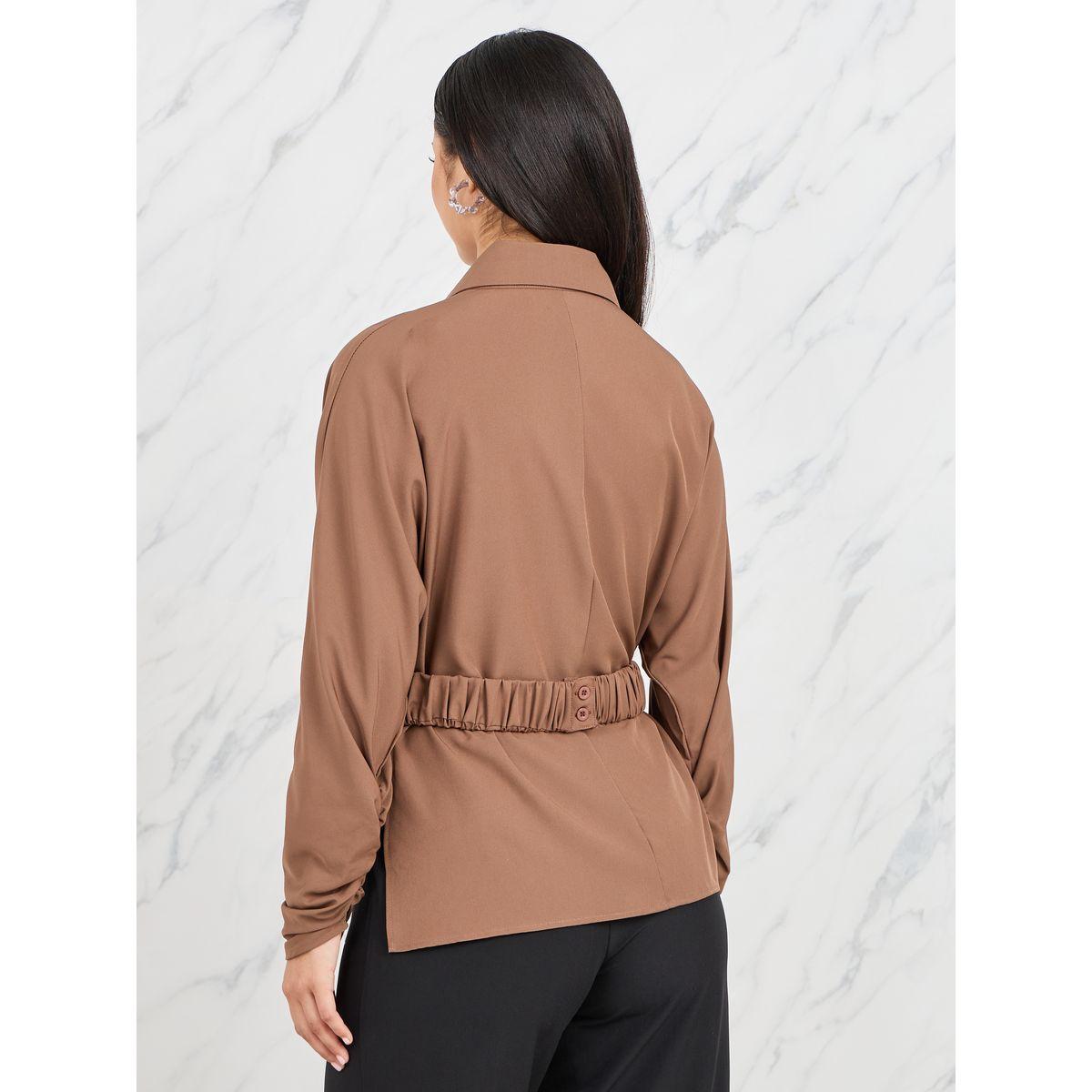 Styli Collared Batwing Sleeves Wrap Top-women-clothing-shirtsandblouses-blouses-image-4