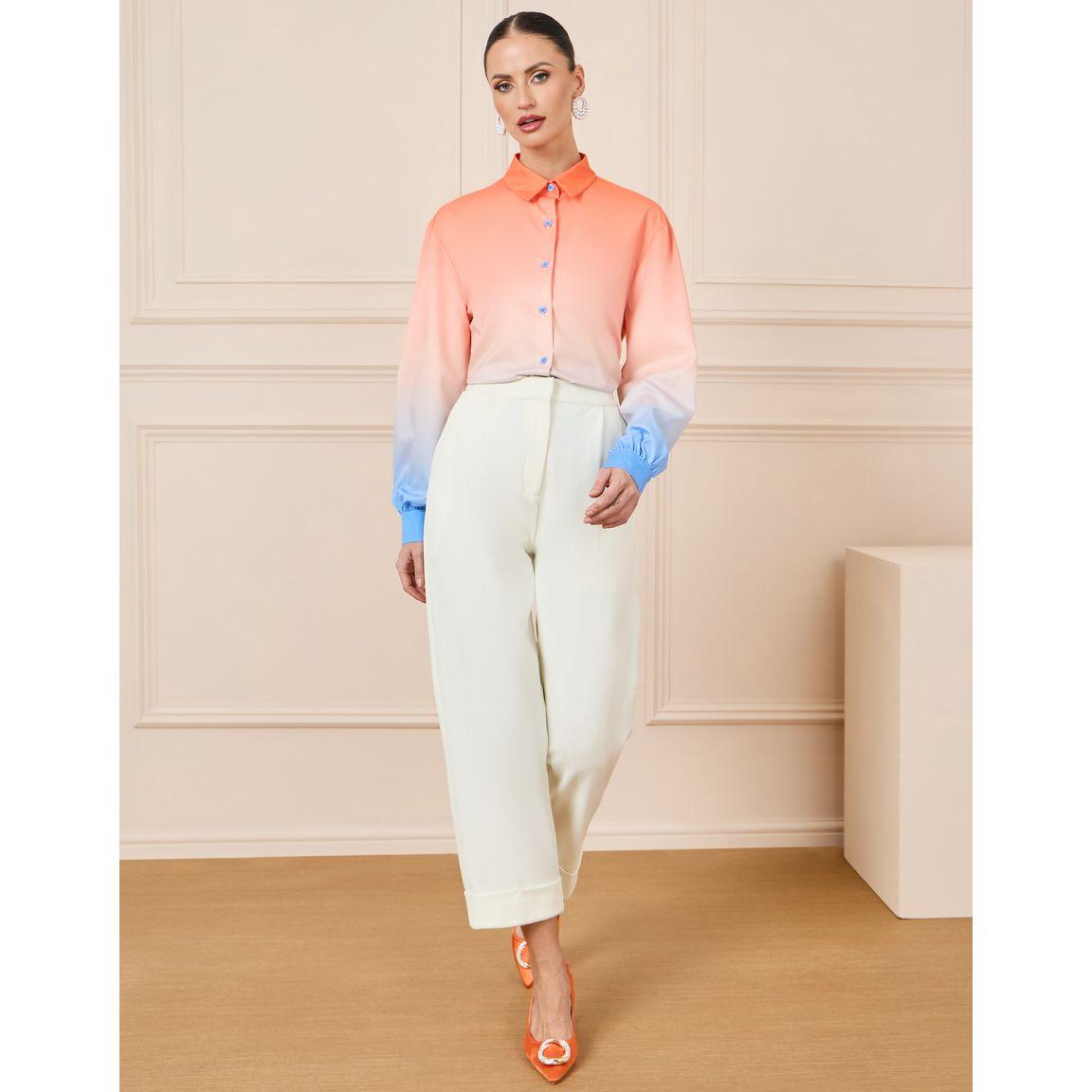 Styli Ombre Button Down Long Sleeve Shirt-women-clothing-shirtsandblouses-shirts-image-5