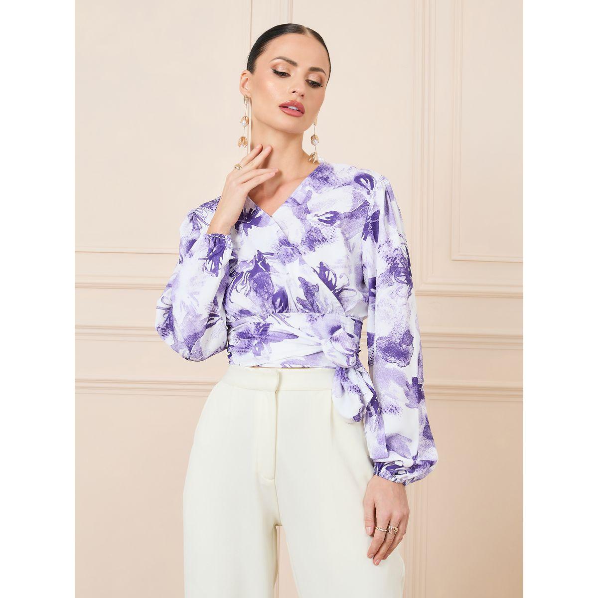 Styli Floral Print Long Sleeve Wrap Top-women-clothing-shirtsandblouses-blouses-image-1