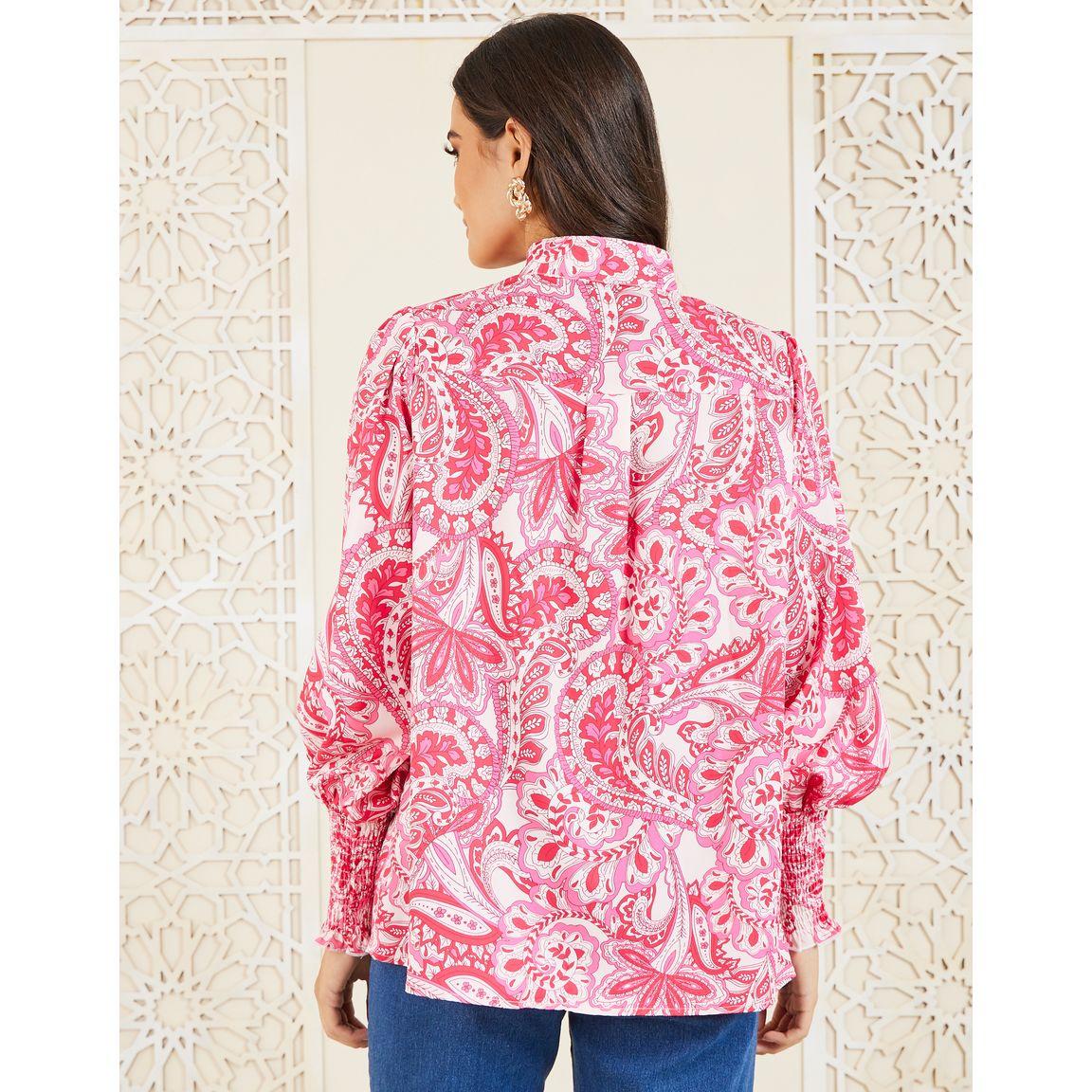 بلوزة بياقة ماندارين واكمام طويلة-women-clothing-shirtsandblouses-shirts-image-4