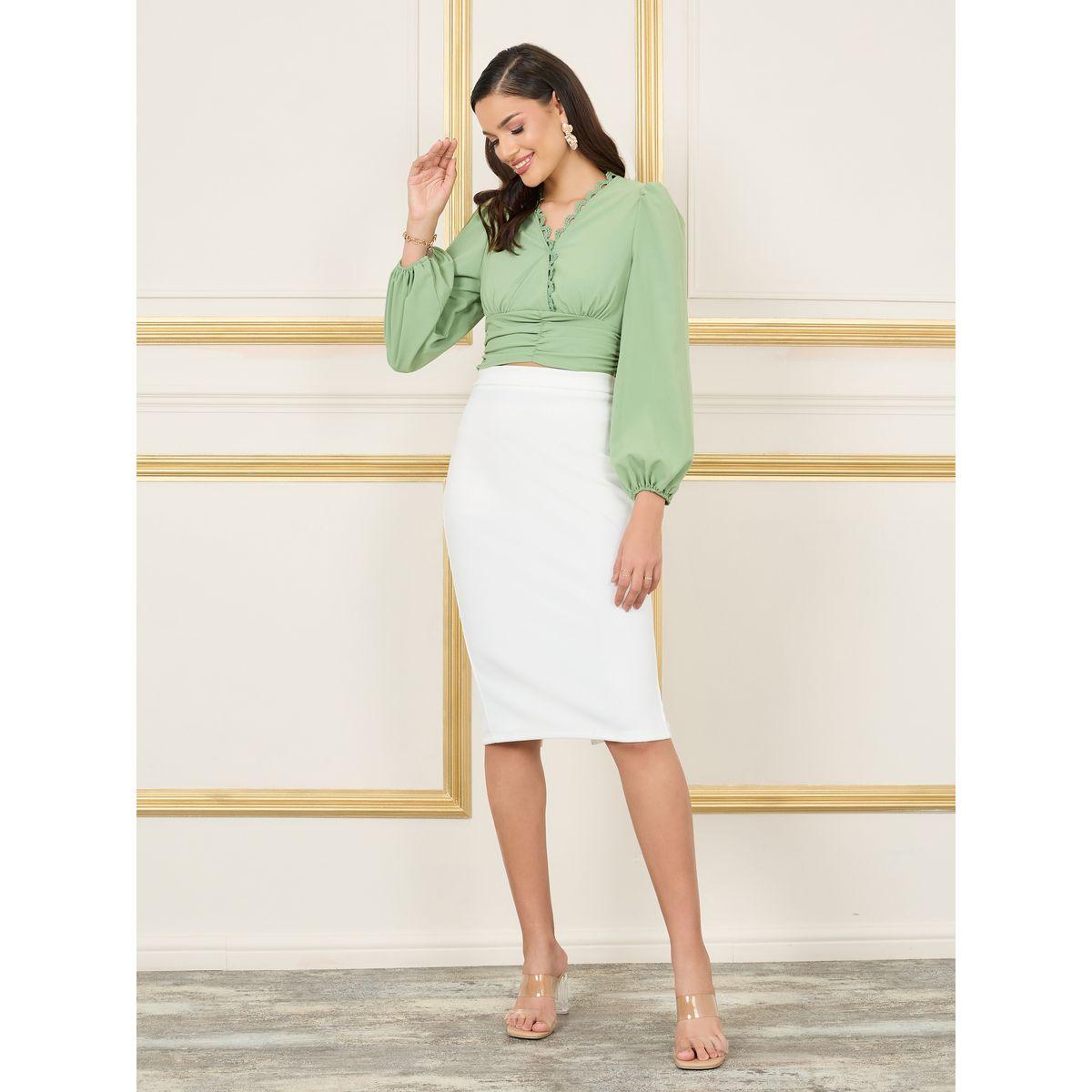 Styli Crepe Lace Trim Back Tie Up Crop Top-women-clothing-shirtsandblouses-blouses-image-2