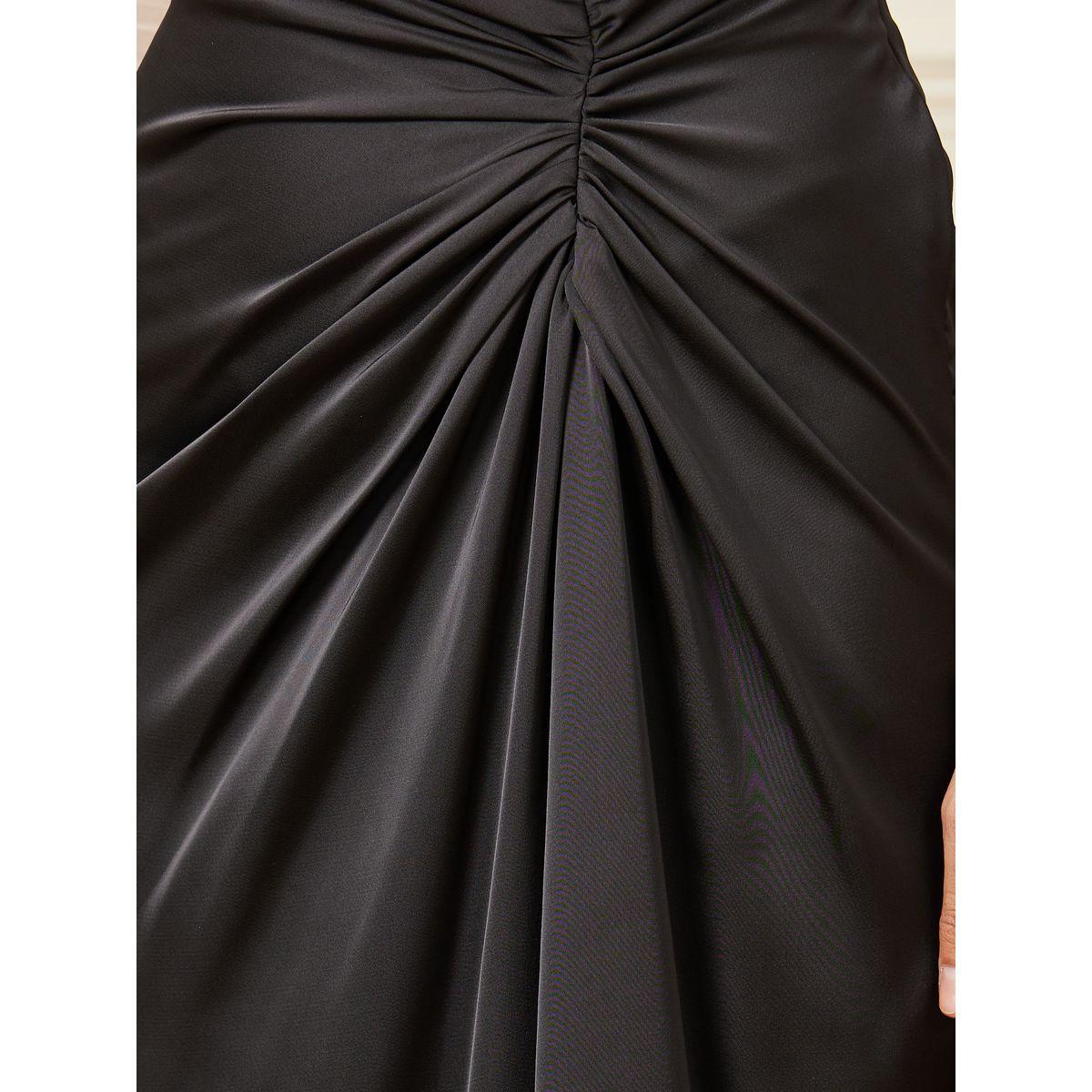 Styli Gathered Asymmetrical Hem Maxi Skirt-women-clothing-bottoms-skirts-image-3