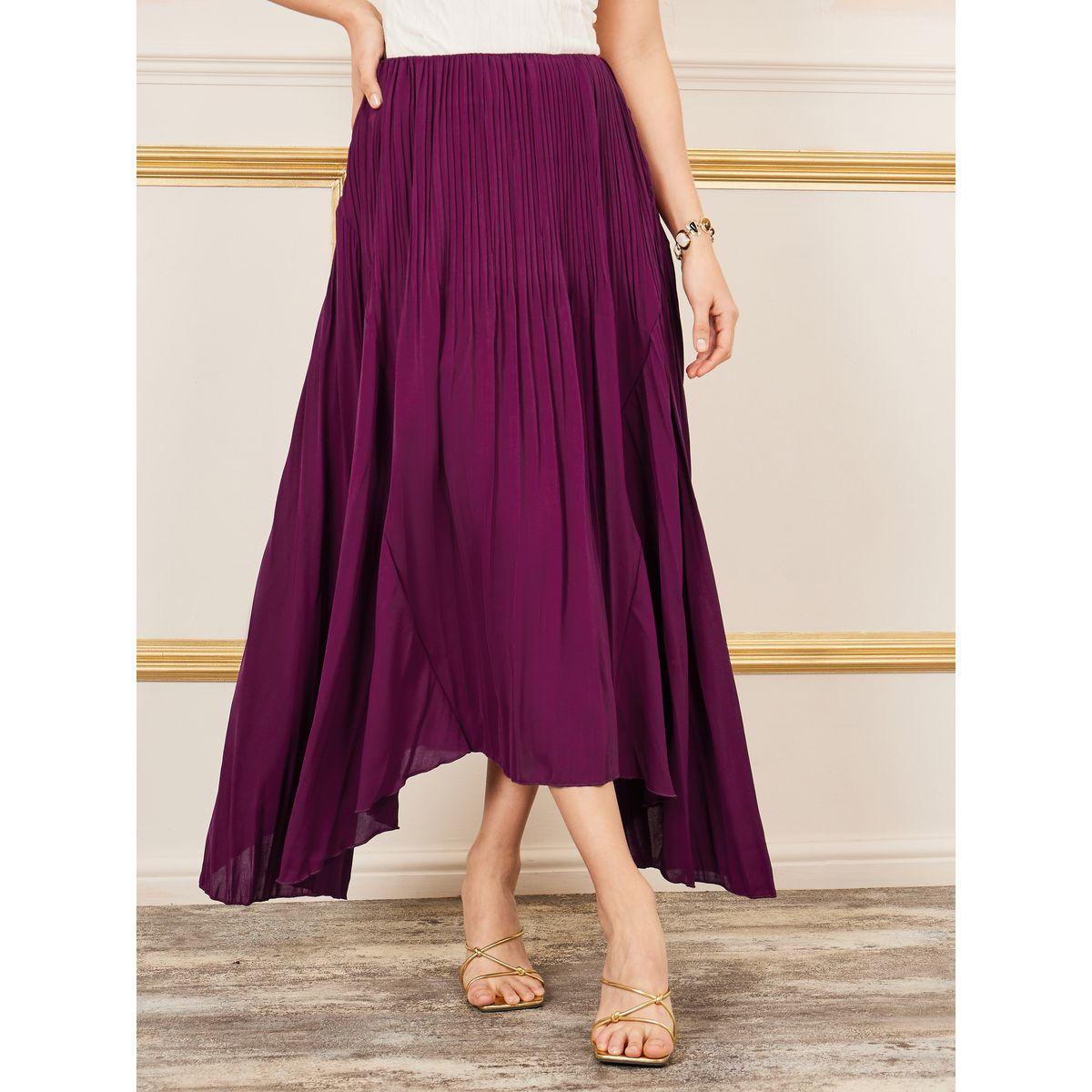 Styli Pleated Asymmetric Hem Midi Skirt-women-clothing-bottoms-skirts-image-1