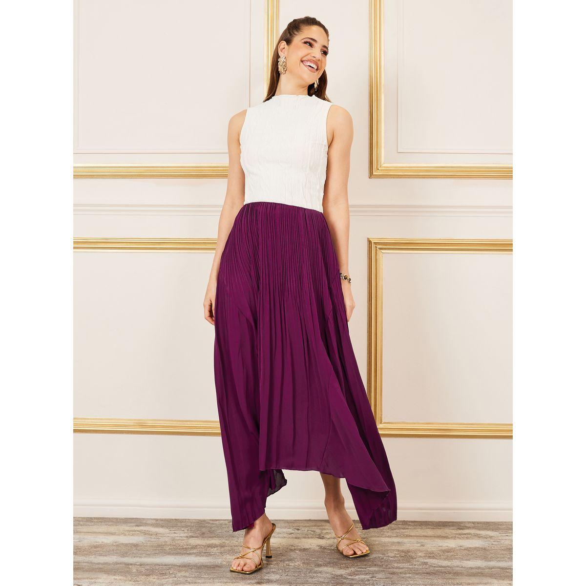 Styli Pleated Asymmetric Hem Midi Skirt-women-clothing-bottoms-skirts-image-2