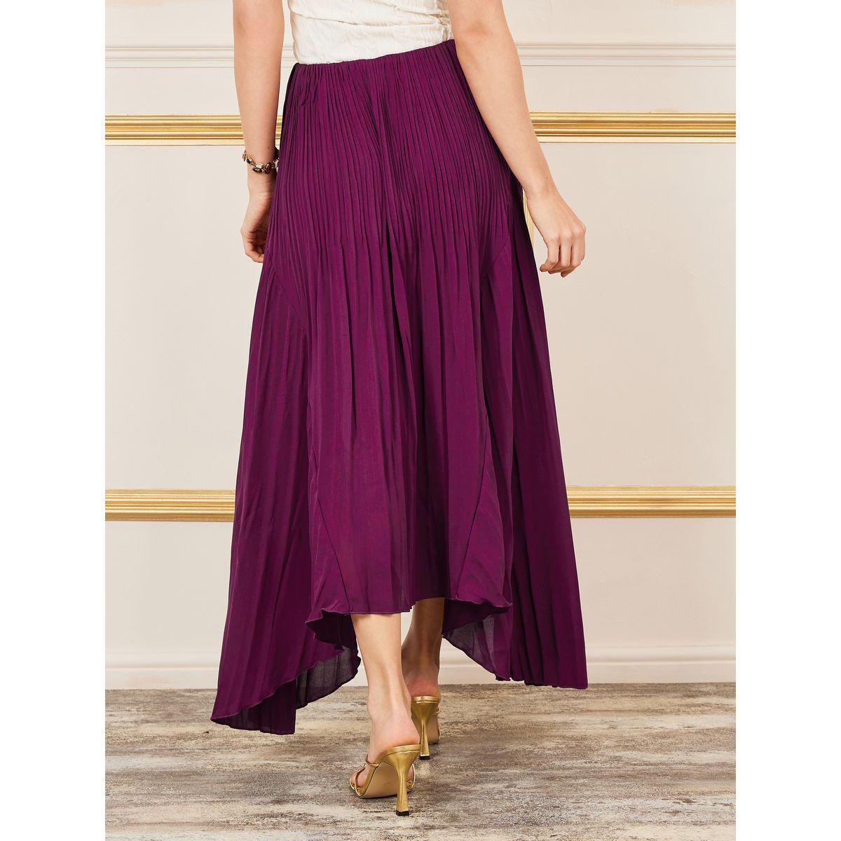 Styli Pleated Asymmetric Hem Midi Skirt-women-clothing-bottoms-skirts-image-4