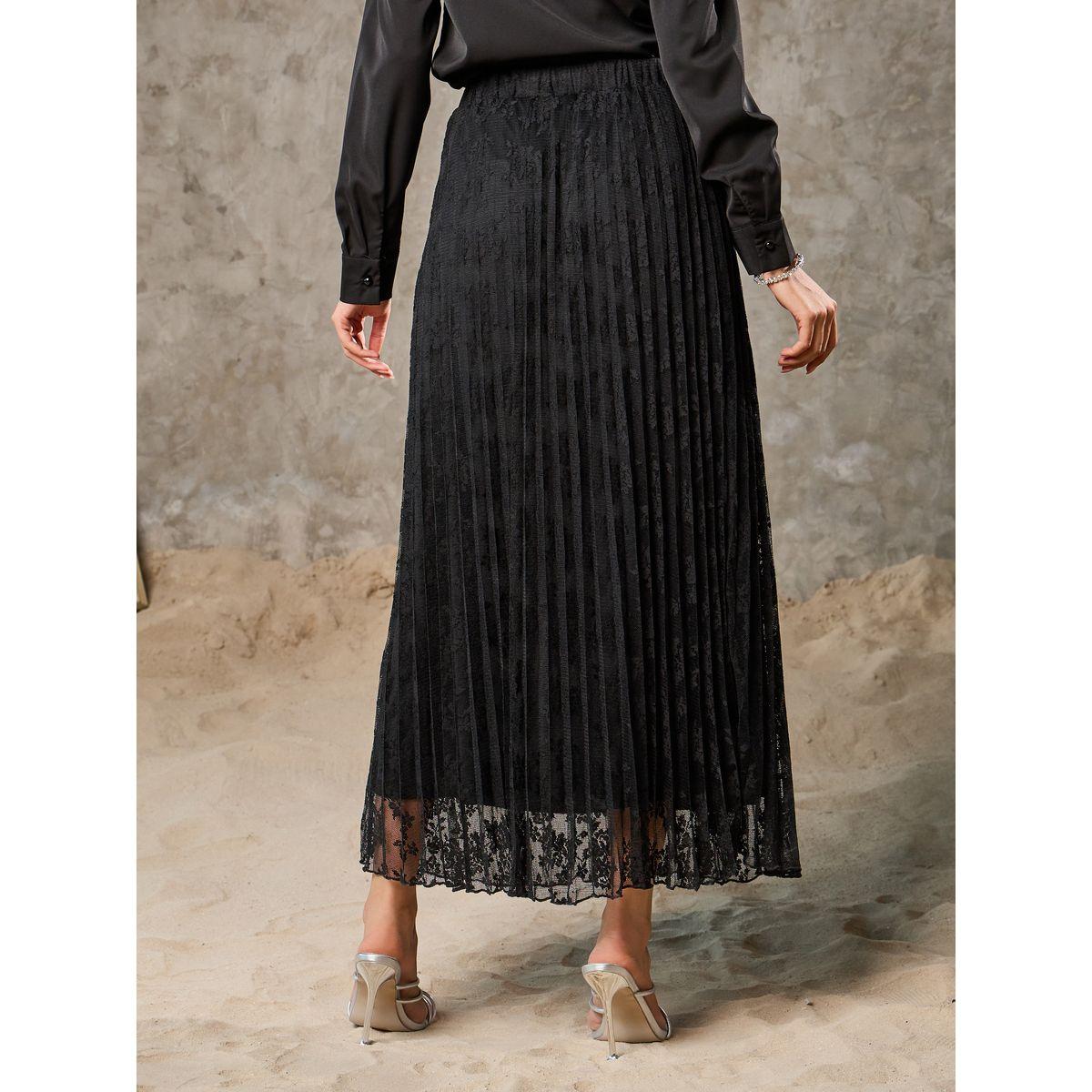 Styli All Over Lace Mesh A-Line Maxi Skirt-women-clothing-bottoms-skirts-image-4