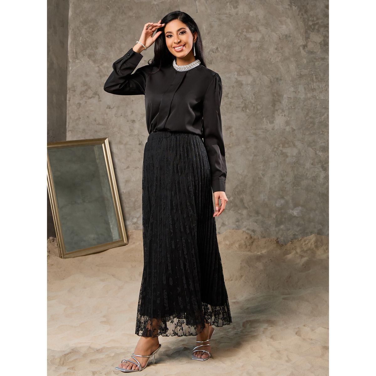 Styli Embellished High Neck Long Sleeve Blouse-women-clothing-shirtsandblouses-blouses-image-2