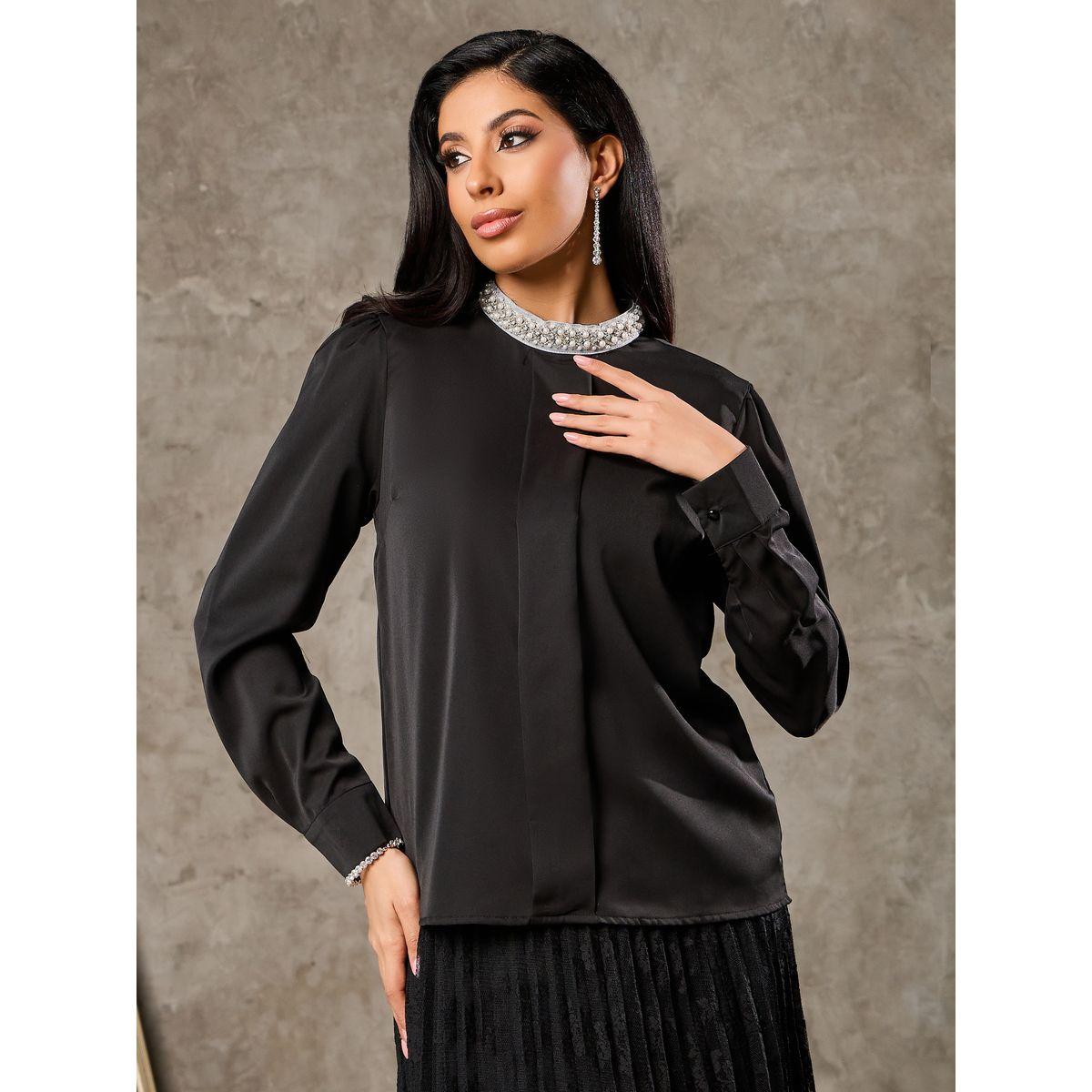 Styli Embellished High Neck Long Sleeve Blouse-women-clothing-shirtsandblouses-blouses-image-3