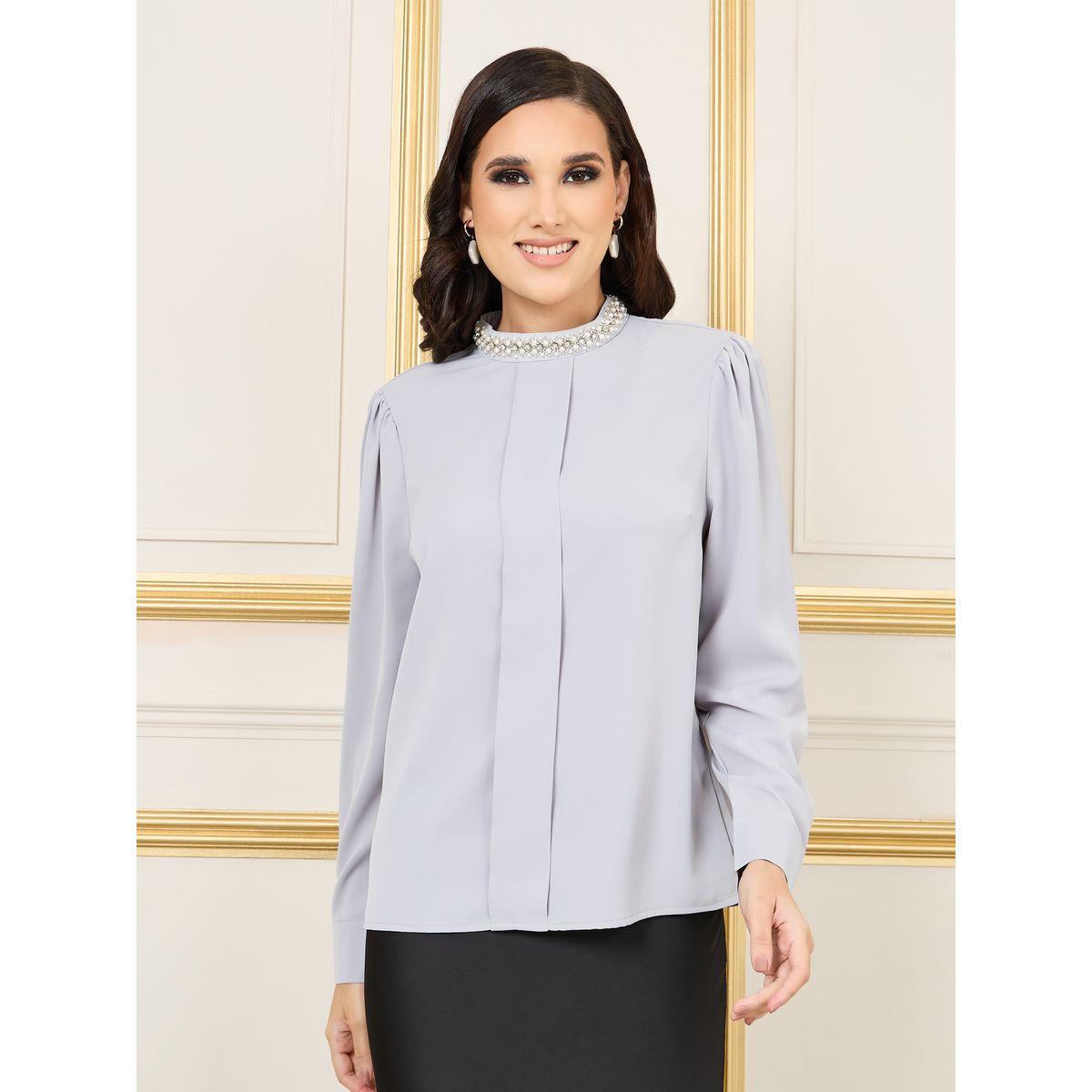 Styli Embellished High Neck Long Sleeve Blouse-women-clothing-shirtsandblouses-blouses-image-3