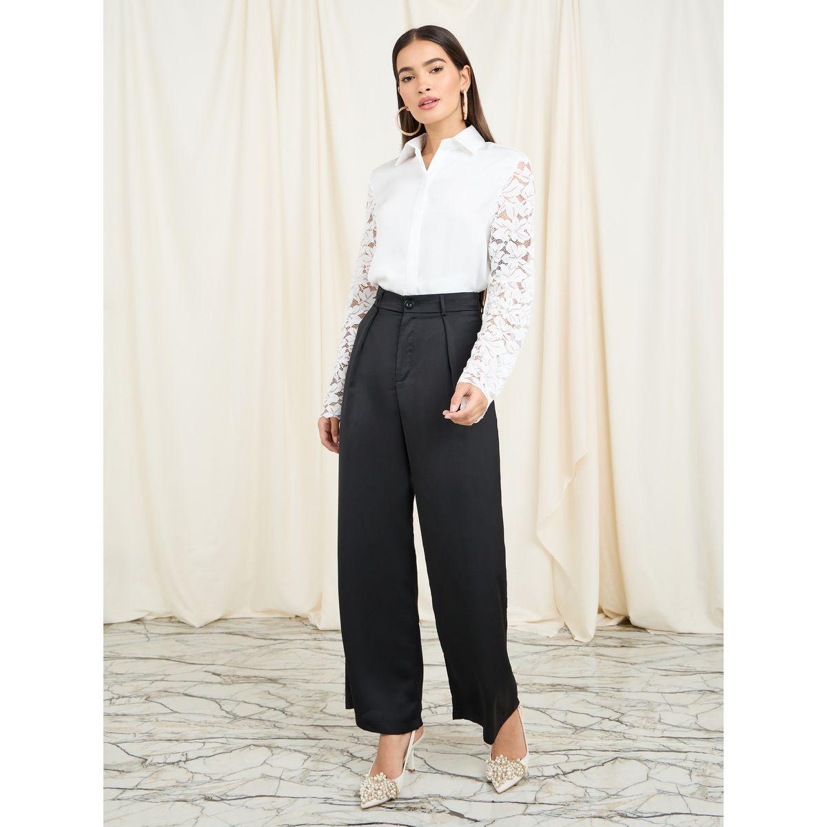 Styli Floral Lace Sleeves Concealed Placket Shirt-women-clothing-shirtsandblouses-shirts-image-3