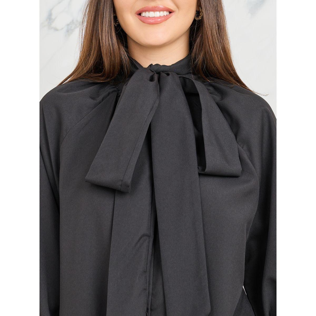 Styli Bow Tie Up Neck Regular Fit Shirt-women-clothing-shirtsandblouses-shirts-image-4
