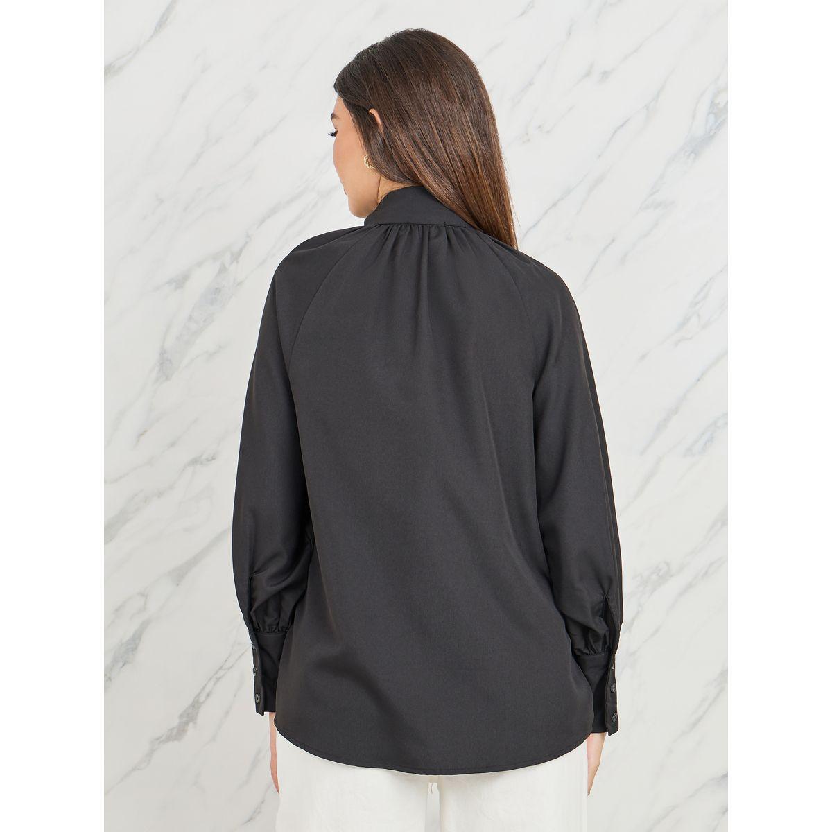 بلوزة بقصة عادية مع ياقة بربطة فيونكة-women-clothing-shirtsandblouses-shirts-image-5