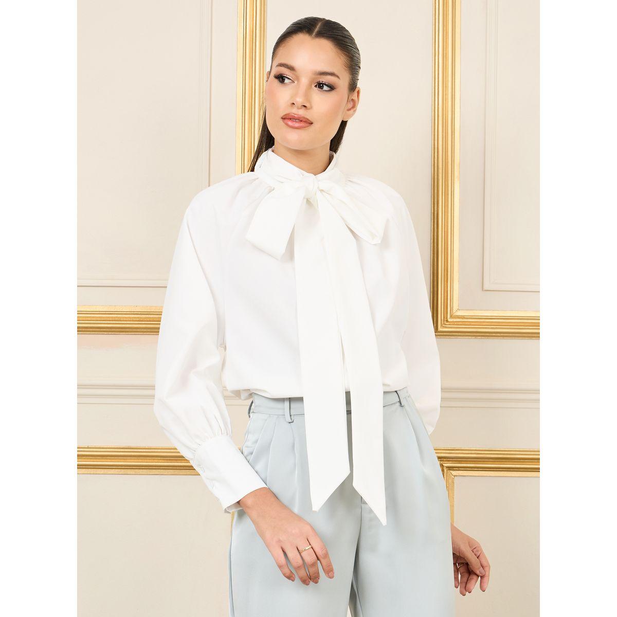 Styli Bow Tie Neck Regular Fit Shirt-women-clothing-shirtsandblouses-shirts-image-1