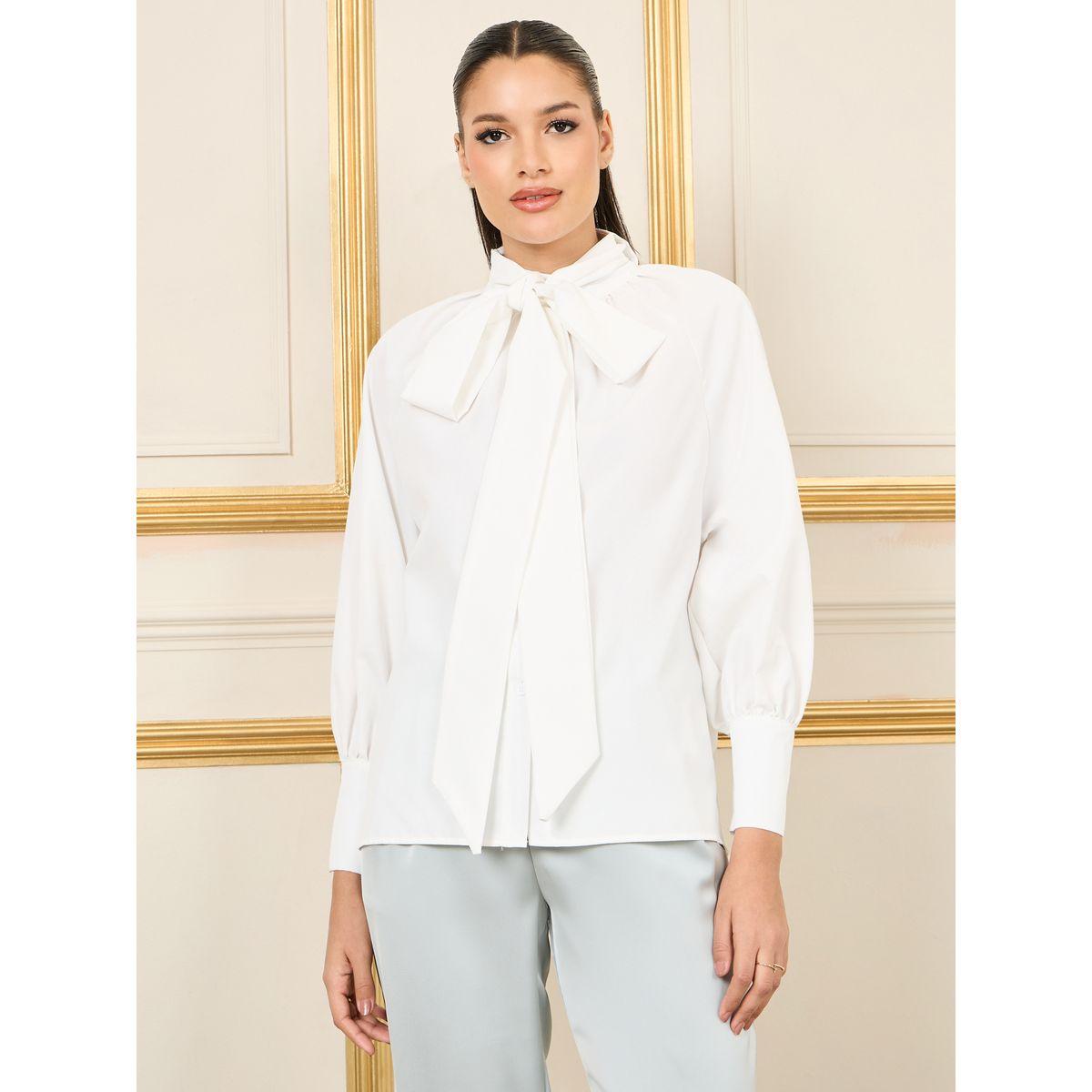Styli Bow Tie Neck Regular Fit Shirt-women-clothing-shirtsandblouses-shirts-image-2