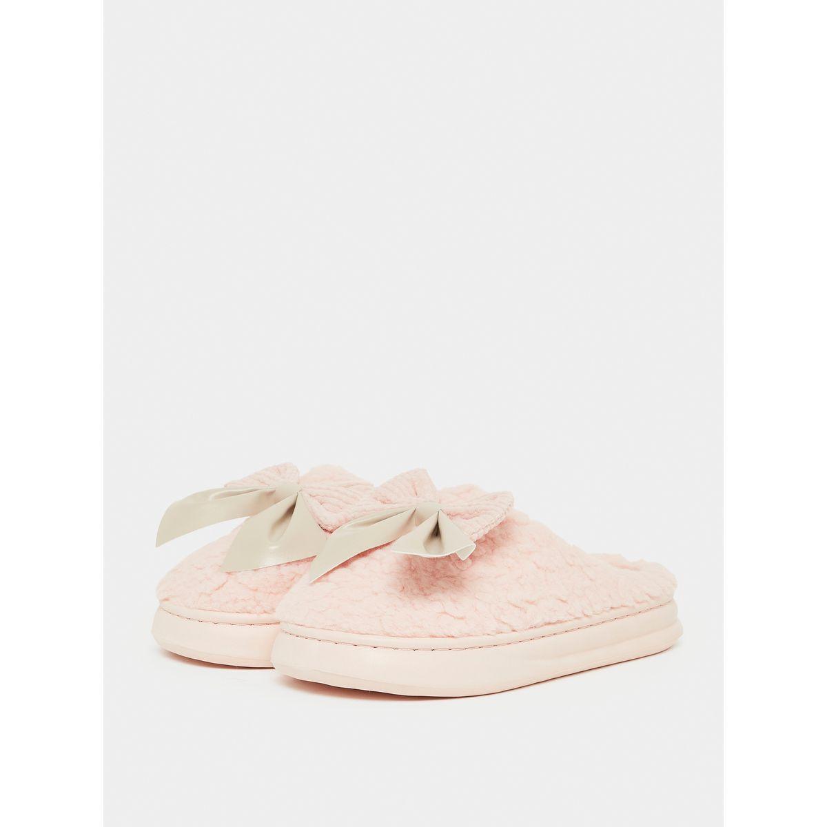 Styli Bow Applique Fluff Bedroom Slipper-women-shoes-bedroomslippers-image-3