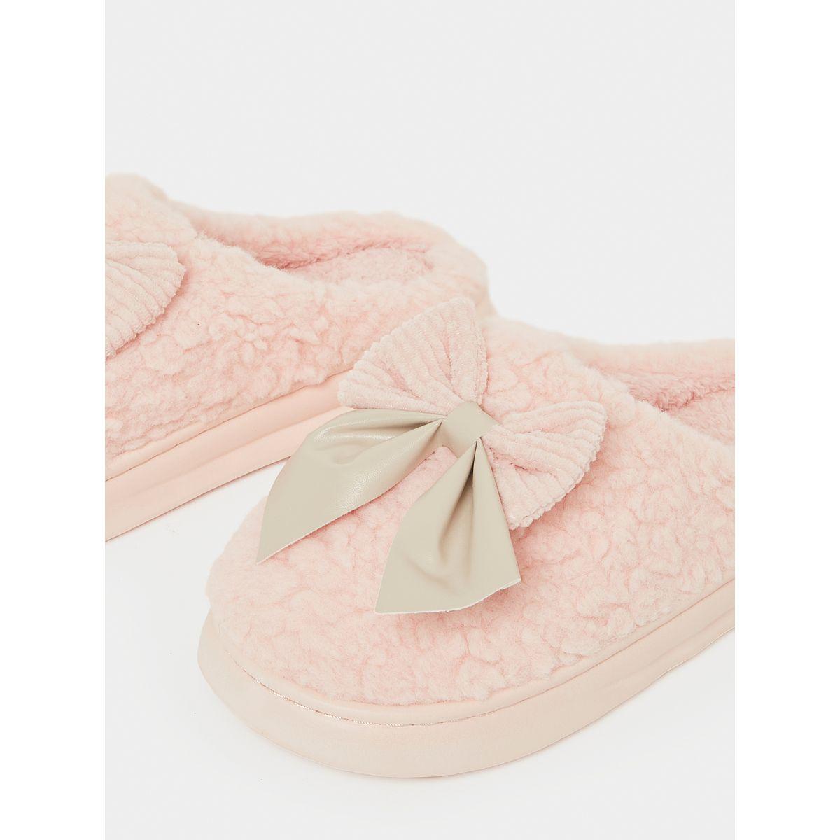 Styli Bow Applique Fluff Bedroom Slipper-women-shoes-bedroomslippers-image-4