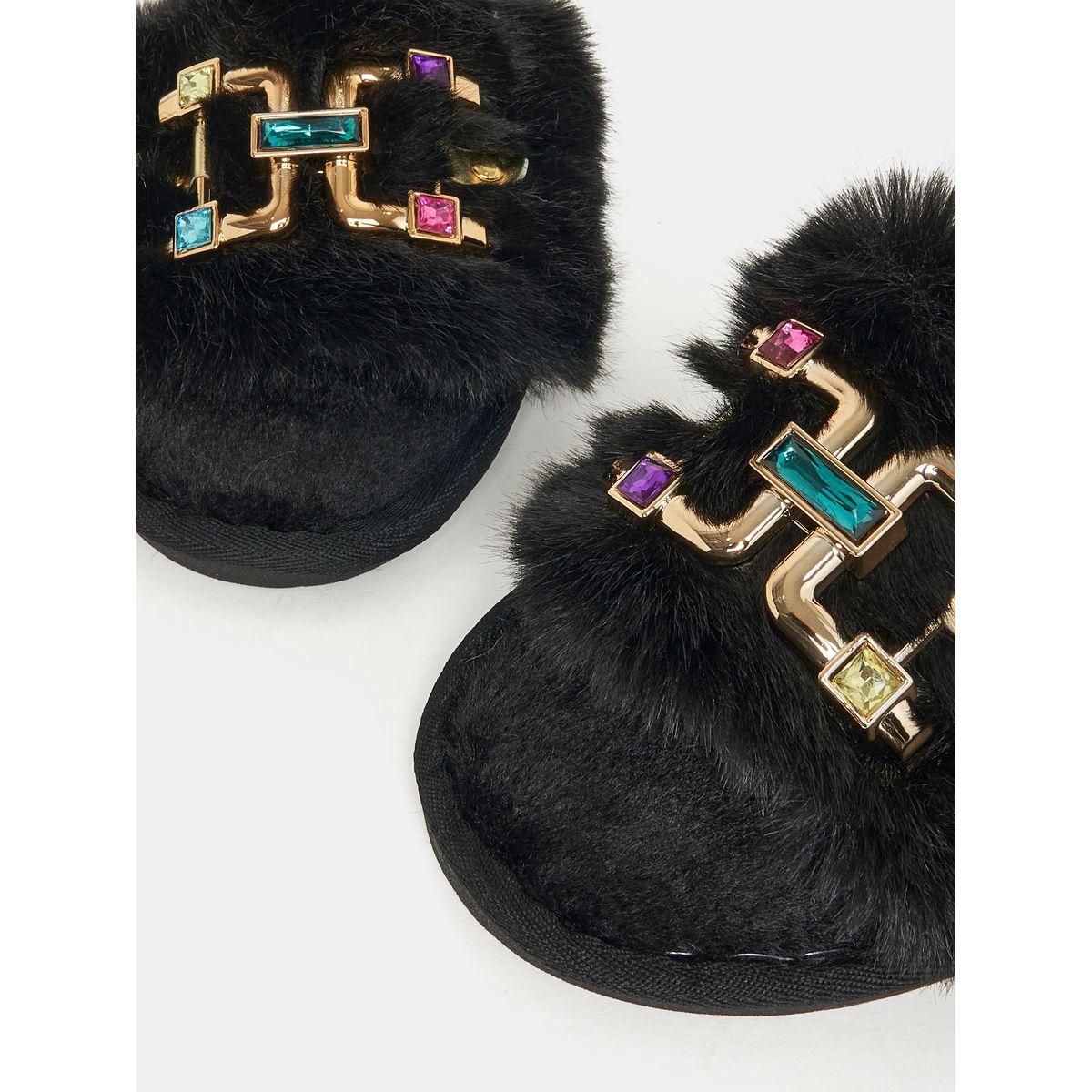 شبشب غرفة نوم مزين بفرو صناعي-women-shoes-bedroomslippers-image-4