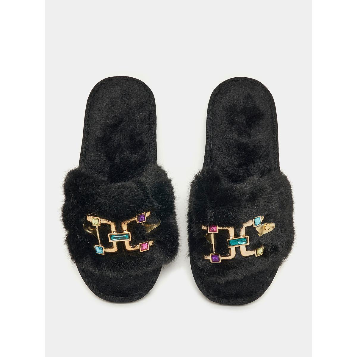 شبشب غرفة نوم مزين بفرو صناعي-women-shoes-bedroomslippers-image-6