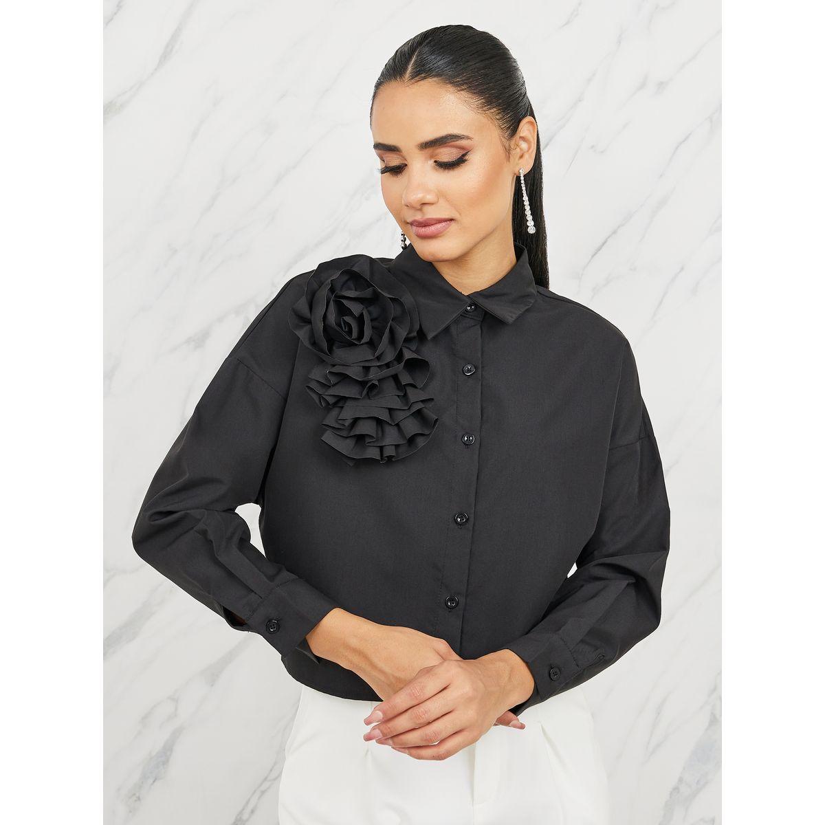 بلوزة بتفاصيل كورساج وقصة عادية-women-clothing-shirtsandblouses-shirts-image-1