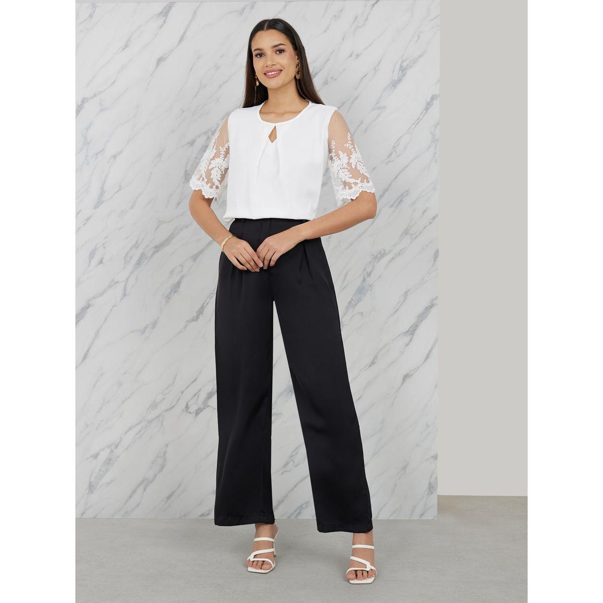 بلوزة بياقة دائرية وتفاصيل دانتيل-women-clothing-shirtsandblouses-blouses-image-3